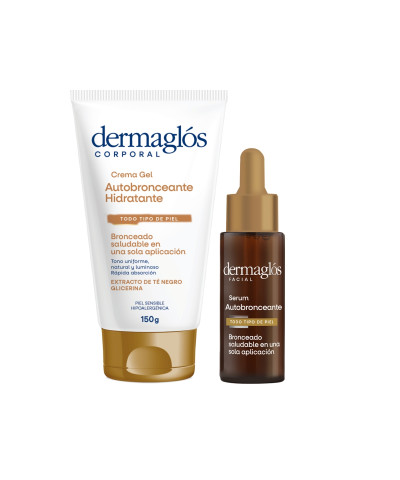 Kit Facial Y Corporal Autobronceante Dermaglós Serum + Crema