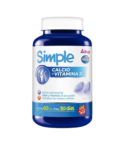 Suplemento Simple Calcio + Vitamina D X 60 Caps
