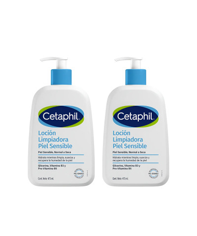 Pack X2 Cetaphil Loción Limpiadora Piel Sensible X 473 Ml