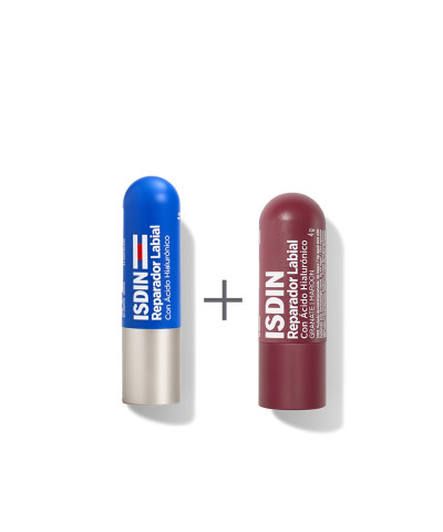 Isdin Reparador Labial Stick 4g + Isdin Reparador Labial Stick Granate 4g