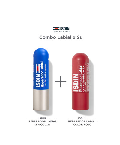 Isdin Reparador Labial Stick 4g + Isdin Reparador Labial Stick Rojo 4g