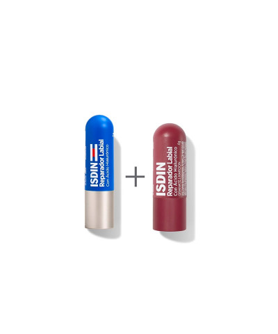 Isdin Reparador Labial Stick 4g + Isdin Reparador Labial Stick Granate 4g
