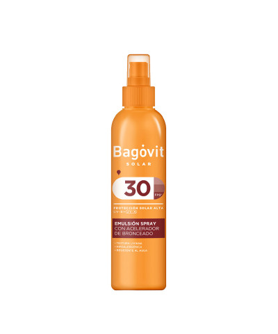 Protector Solar Bagóvit Spray Acelerador De Bronceado FPS 30+ X 200 Ml