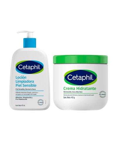 Combo Cetaphil Loción Limpiadora Y Crema Hidratante Corporal