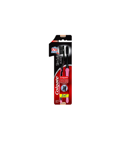 Cepillo Dental Colgate Slim Soft Black Suave X 2 Unid