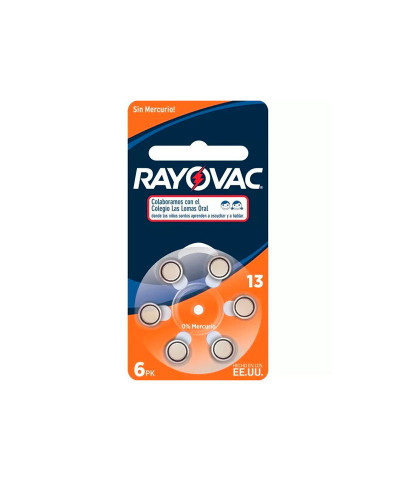 Pilas Para Audífono Rayovac 13 X 6 Unid