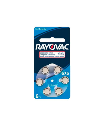 Pilas Para Audífono Rayovac 675 X 6 Unid