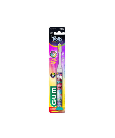 Cepillo Dental Gum Trolls Timer Light Suave +3 Años X 1 Unid