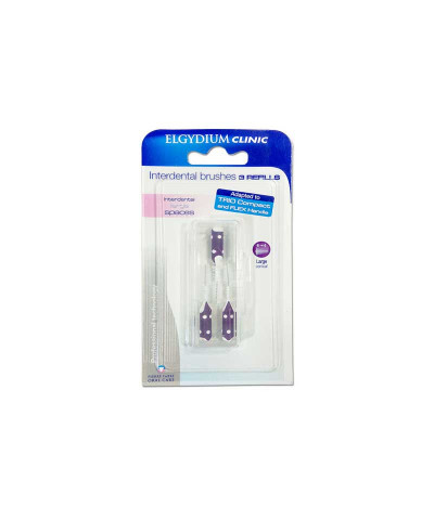 Repuestos Elgydium Clinic Interdentales Flex+Trio Large 6-5mm (large Cónico - Violeta)