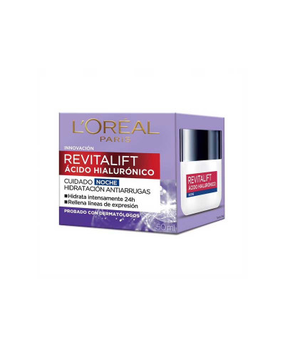 Crema Facial Loreal Paris Revitalift Acido Hialulrónico De Noche X 50 Ml