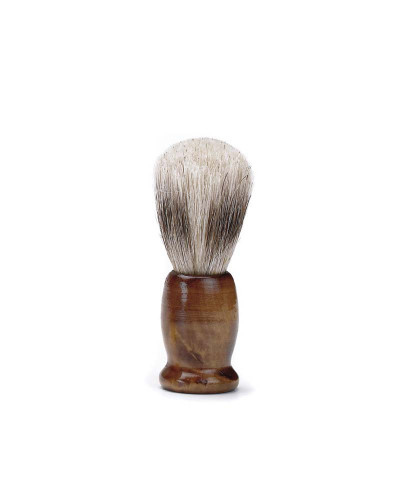 Brocha Pelliza Afeitar Madera Laqueada Lujo Marrón