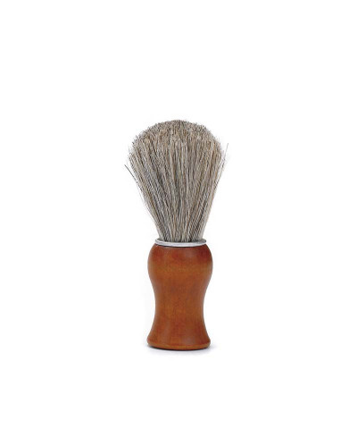 Brocha Pelliza De Afeitar Cerda Madera Plateado