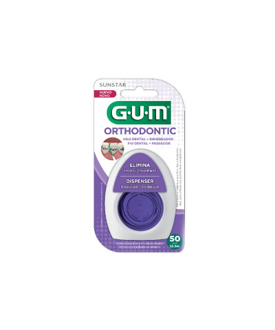 Hilo Dental Gum Orthodontic Floss Para Ortodoncia Con Enhebrador Y Dispensador X 22,9m