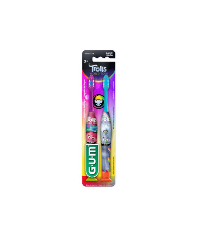 Cepillo Dental Gum Kids Trolls Suave +3años Pack X 2 Unid