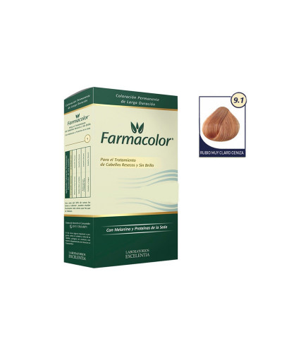Kit De Coloración FarmaColor Tono 9.1 Rubio Muy Claro Ceniza