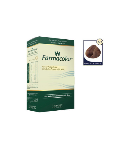 Kit De Coloración FarmaColor Tono 6.1 Rubio Oscuro Ceniza