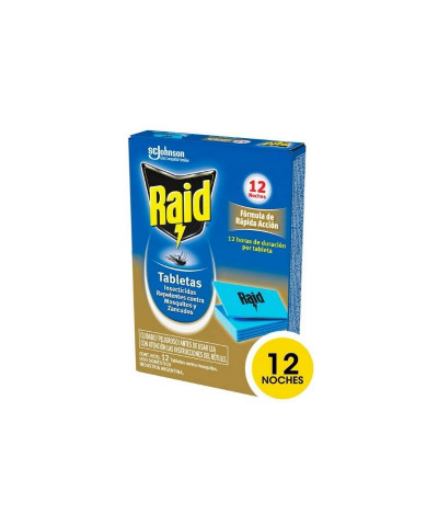 Tabletas Raid Contra Mosquitos X 12 Unid