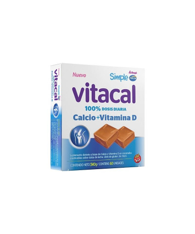 Vitacal Simple Caramelos Masticables 60 Unid.