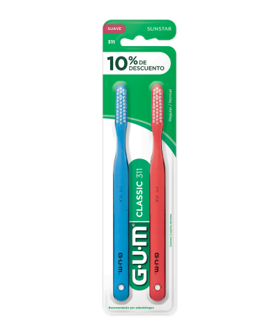 Cepillo Dental Gum Classic Suave 311 Pack 2 Unid