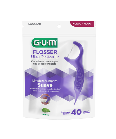 Hilo Dental Gum Flossers Ultra Deslizante Menta Refrescante X 40 Unid